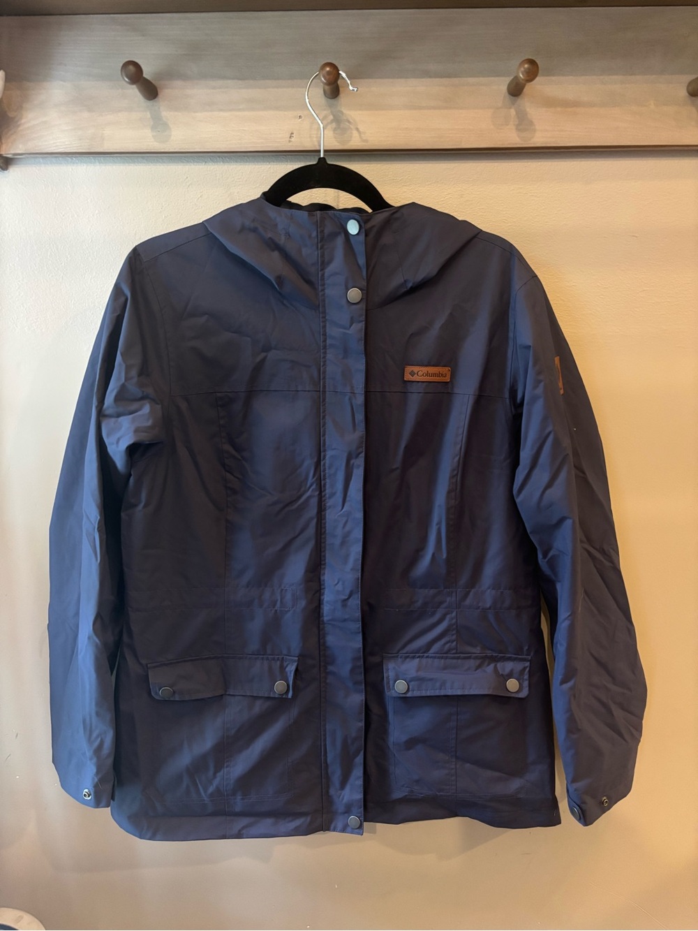 Columbia Women's Navy Hooded Raincoat